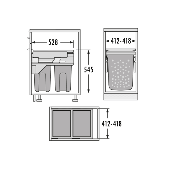 Pull out system for laundry