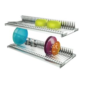 Two shelves dish racks in stainless steel with 2 aluminum frames