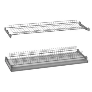 Two shelves dish racks chrome plated with aluminum frame