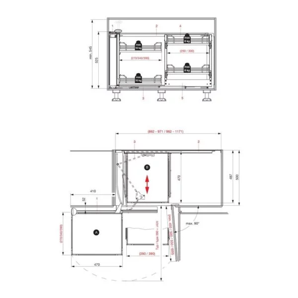 Magic Corner Comfort with FIORO shelves 4