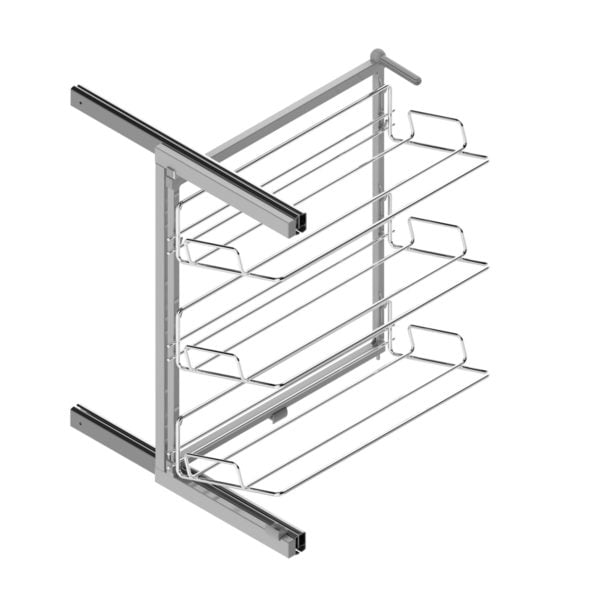 Articulated pull-out shoe rack