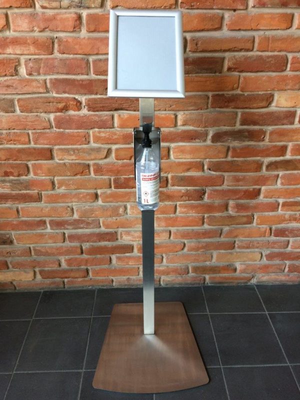 Hand sanitizer floor stand dispenser