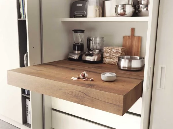Oplà Folding – pull-out worktop flush with top