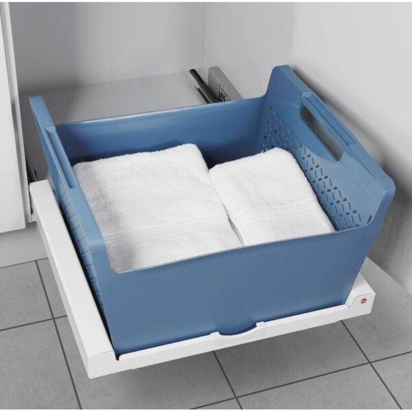 PULL-OUT SHELF WITH PLASTIC BASKET FOR LAUNDRY 1