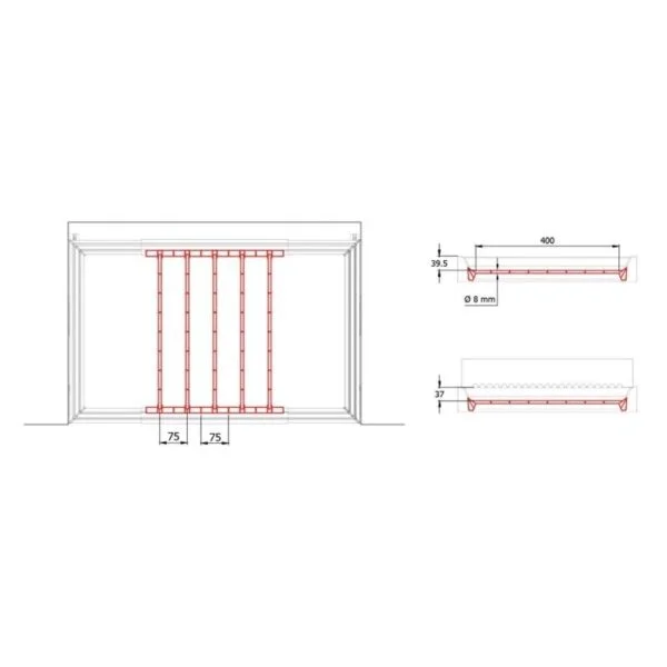 PAPILLON SET OF 4 TUBES FOR TROUSERS RACK 8