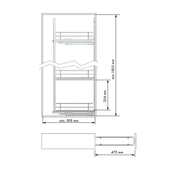 PULL-OUT SYSTEM „MENAGE CONFORT“ FOR NARROW CABINET 4