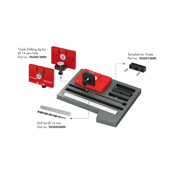 Drilling Jig Triade And Drill Bit Ø14 Mm In Plastic Case (Only Template For Triade Regular) 4