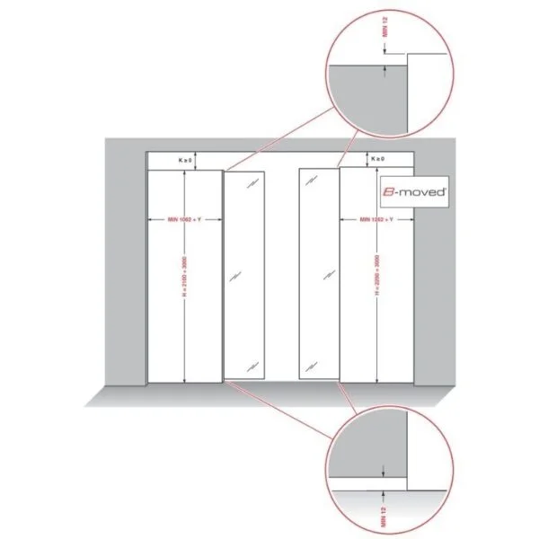 Cinetto PS66 Sliding system for retractable wooden doors 4