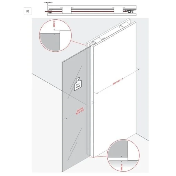 Cinetto PS66 Sliding system for retractable glass doors 5